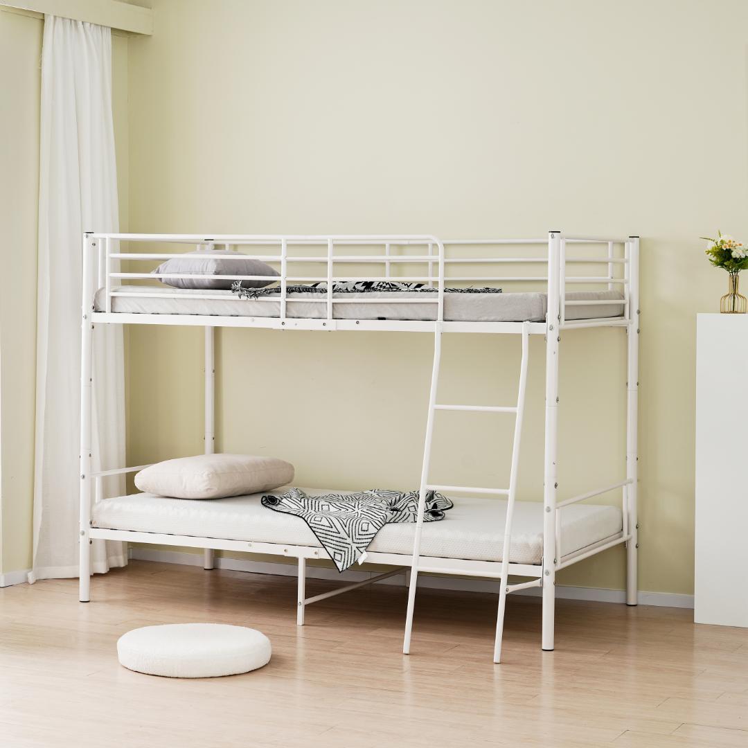 二段ベッドロフトベッド シングルベッド パイプ 耐震 耐荷重150kg