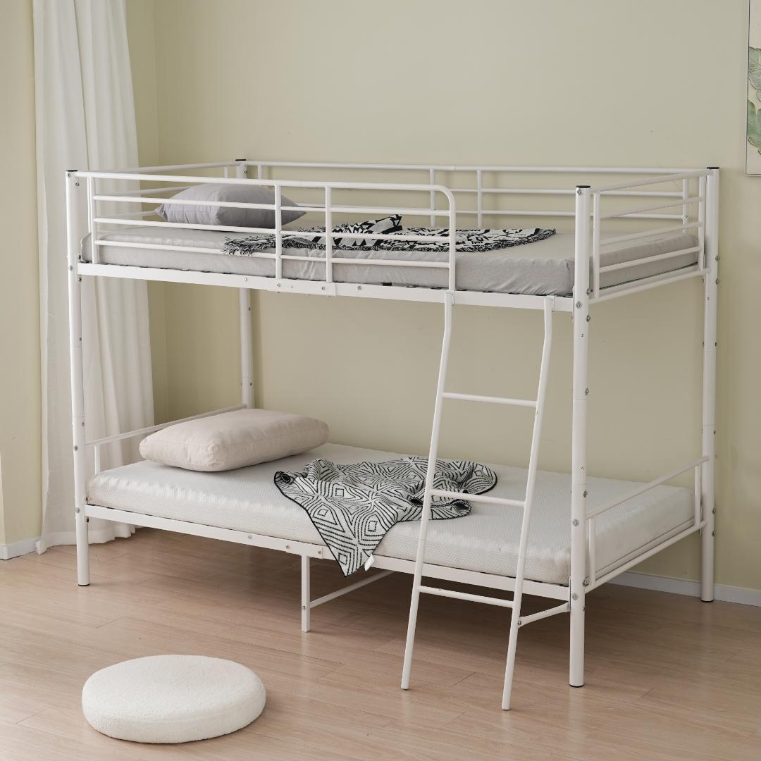 二段ベッドロフトベッド シングルベッド パイプ 耐震 耐荷重150kg