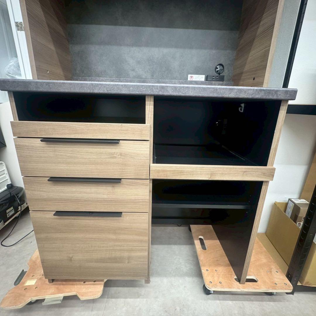 パモウナ 食器棚 キッチンボード IDA-1002R グレイッシュナットnk01