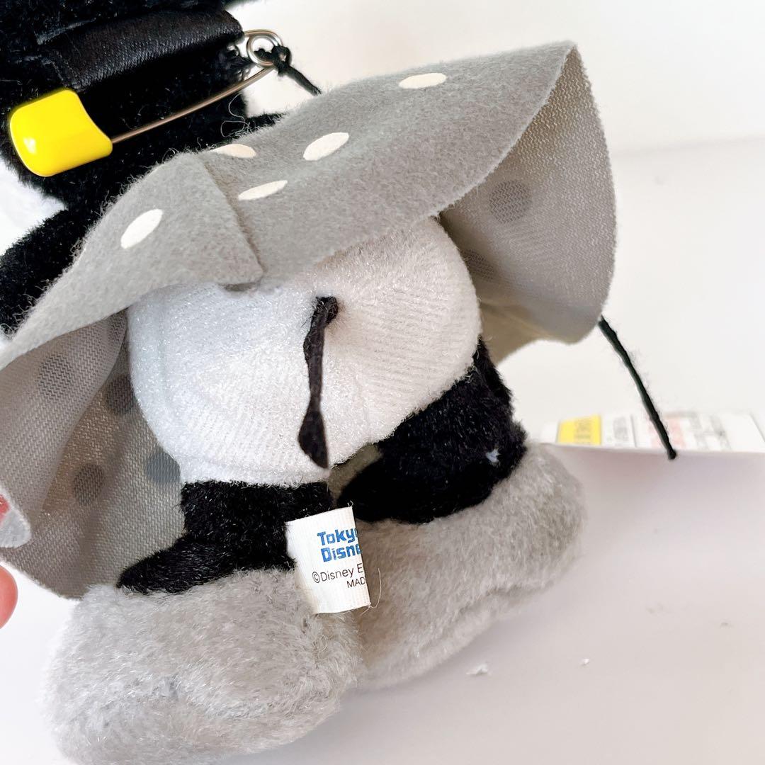 タグ付 東京ディズニーランド ミニー モノクロぬいぐるみバッジ ぬいバ