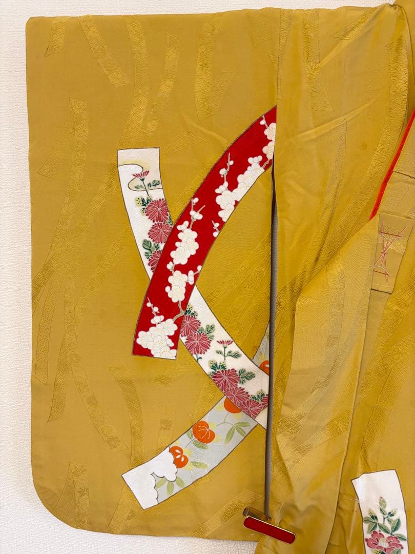 七五三 正絹 子ども着物 3才 5才 山吹色 熨斗 sM2511114
