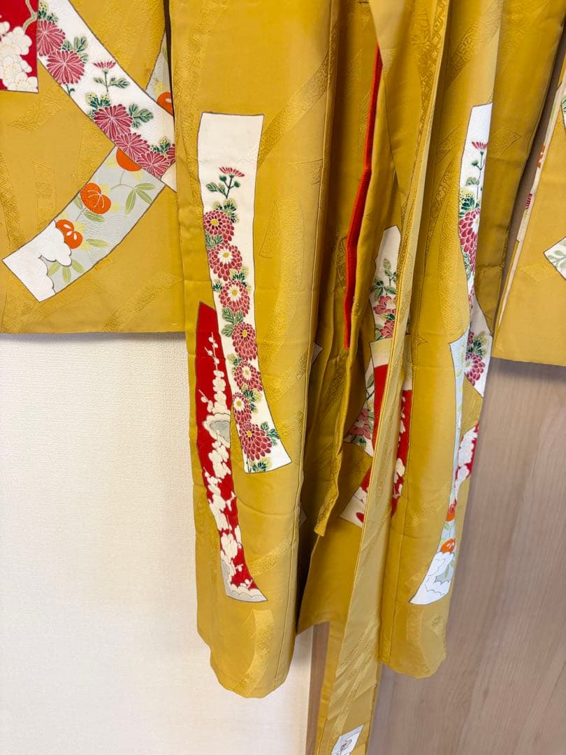 七五三 正絹 子ども着物 3才 5才 山吹色 熨斗 sM2511114