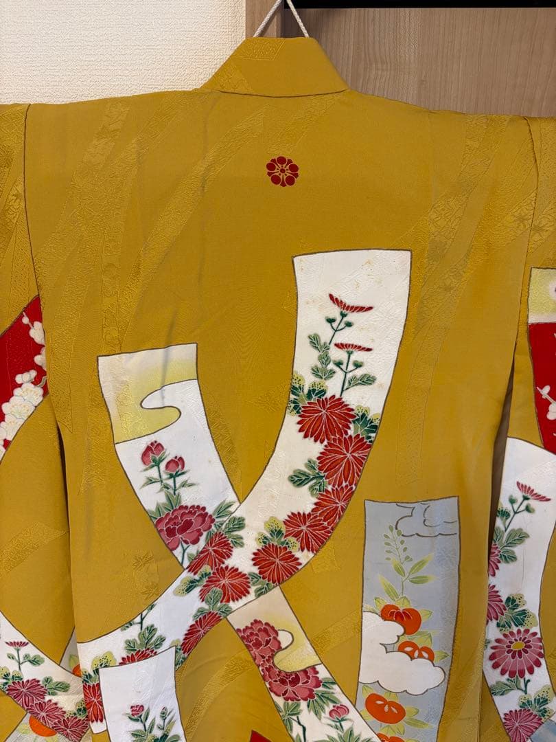 七五三 正絹 子ども着物 3才 5才 山吹色 熨斗 sM2511114