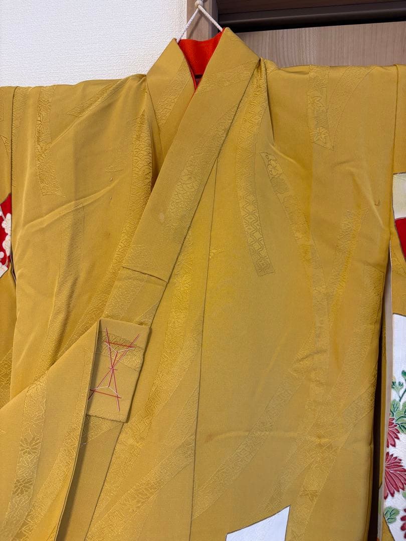 七五三 正絹 子ども着物 3才 5才 山吹色 熨斗 sM2511114