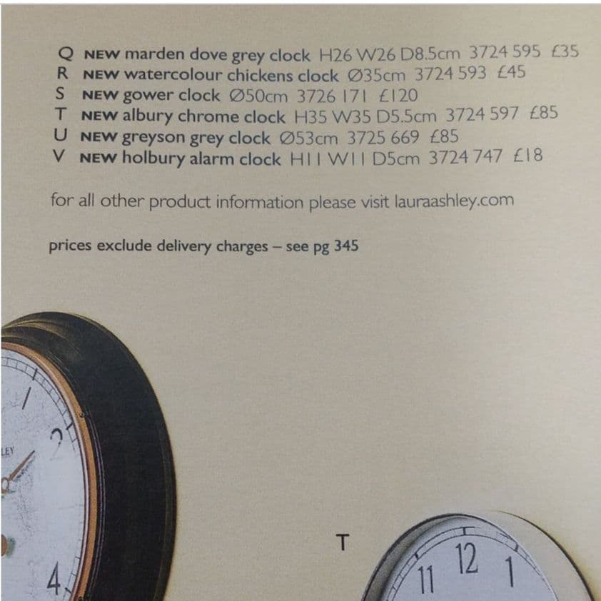 ローラアシュレイ 掛け時計