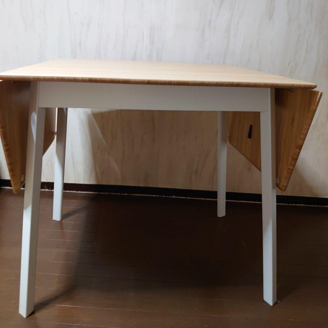 IKEA 折りたたみテーブル ナチュラル/ホワイト 竹