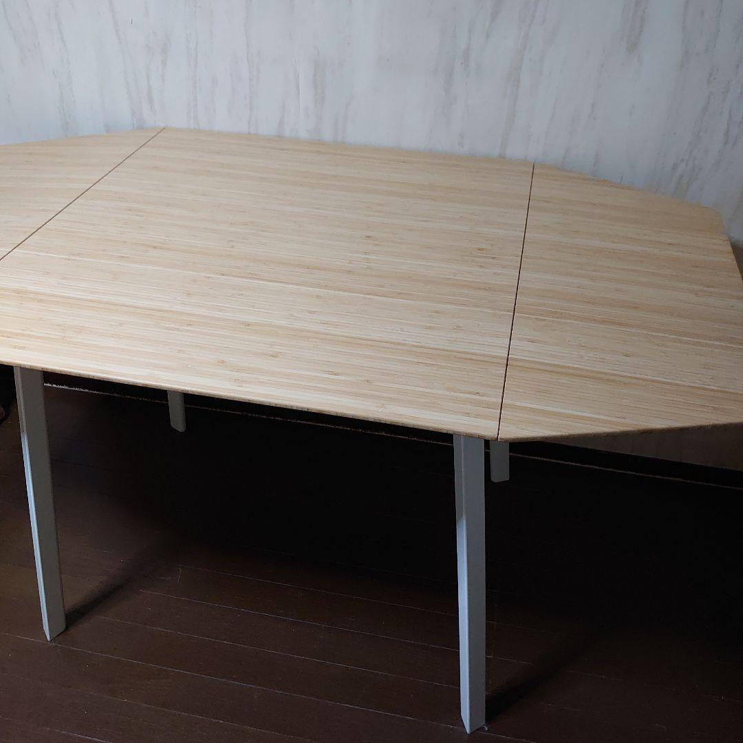 IKEA 折りたたみテーブル ナチュラル/ホワイト 竹