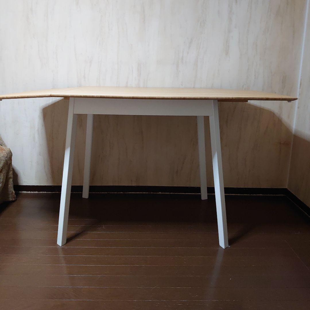 IKEA 折りたたみテーブル ナチュラル/ホワイト 竹