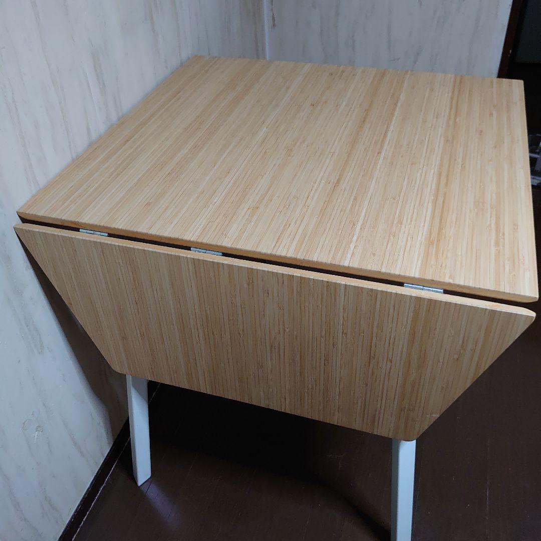 IKEA 折りたたみテーブル ナチュラル/ホワイト 竹