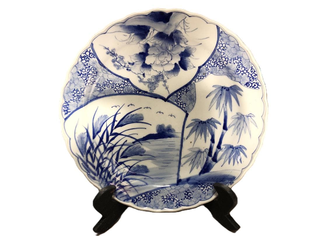 骨董 呉須絵特大皿 】 41cm 伊万里/古伊万里 - メルカリ