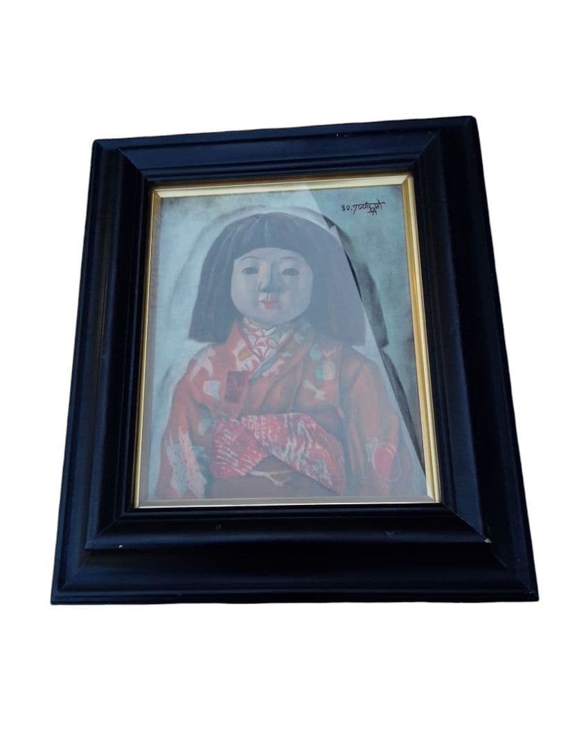 原画 油絵 【内川義信 下関市出身】市松人形