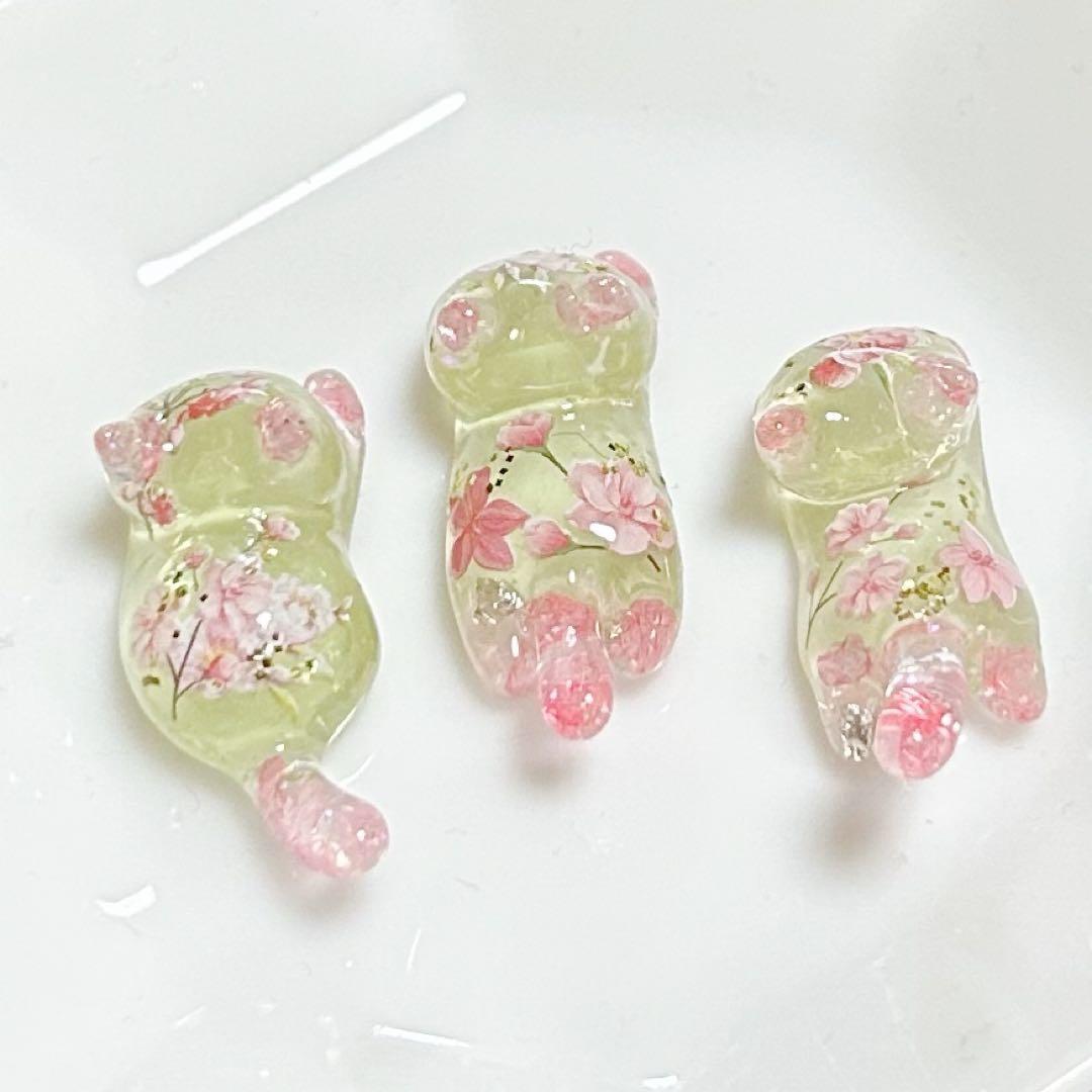 No.2900 ねこちゃん3種　ハンドメイドレジンパーツ