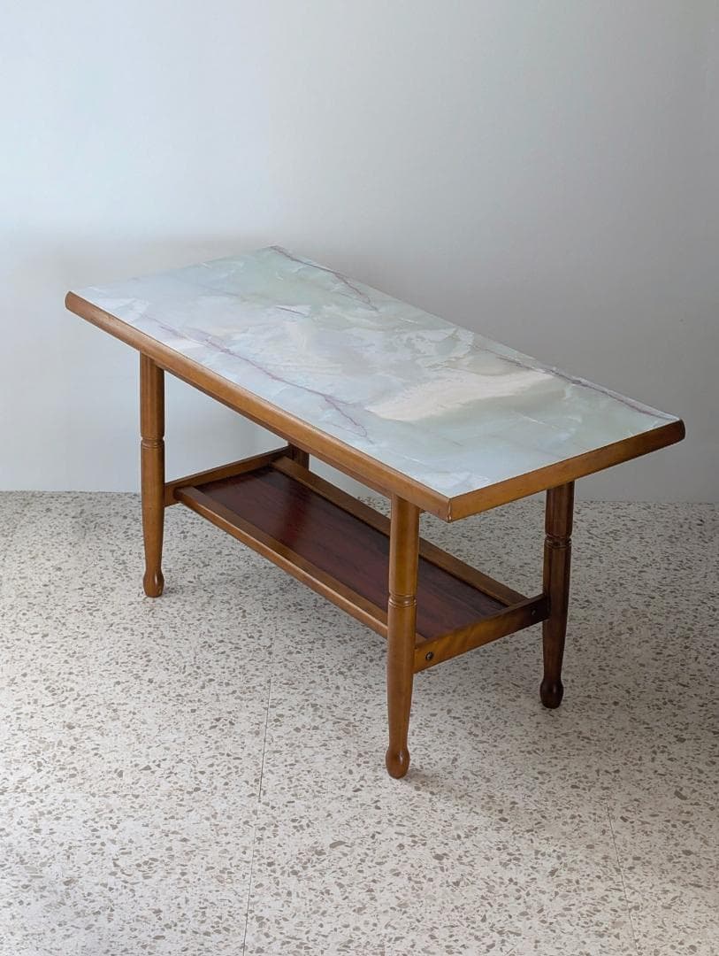 70s ビンテージ 大理石柄 ウッド テーブル ミッドセンチュリー レトロ