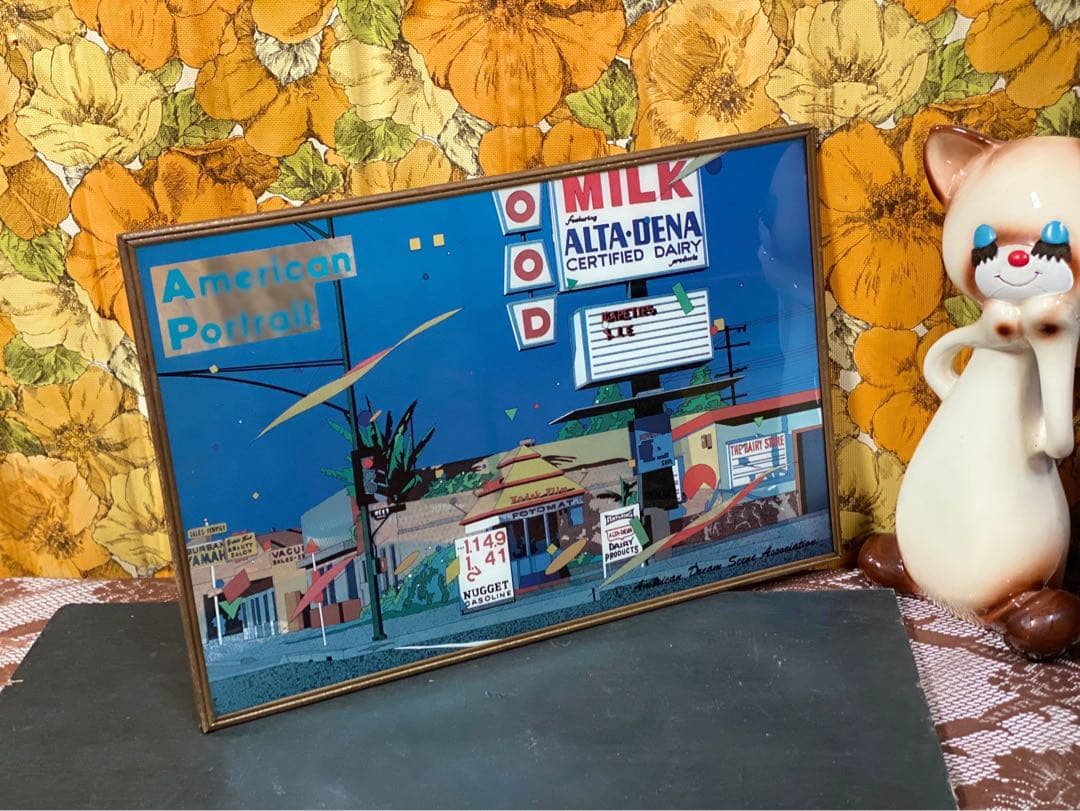 希少 鈴木英人 EIZINSUZUKI パブミラー オールドアメリカ 昭和レトロ