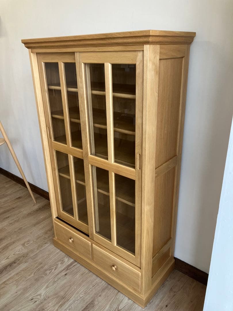 ナラ材　ブックボード　引戸　展示品