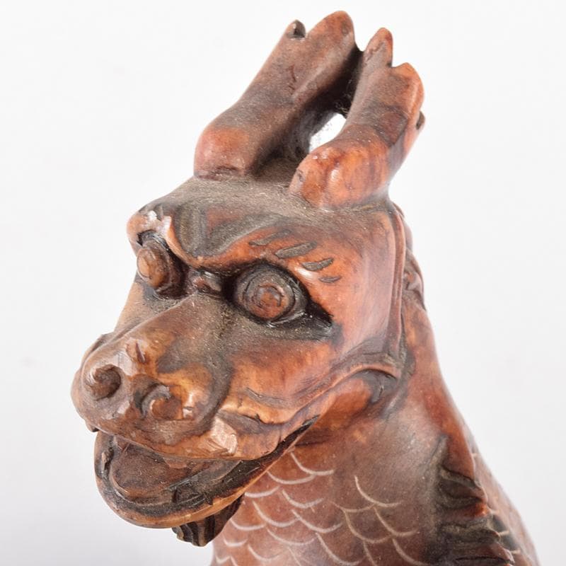 中国　玉石寿山石彫刻　神獣　置物　C　R5125