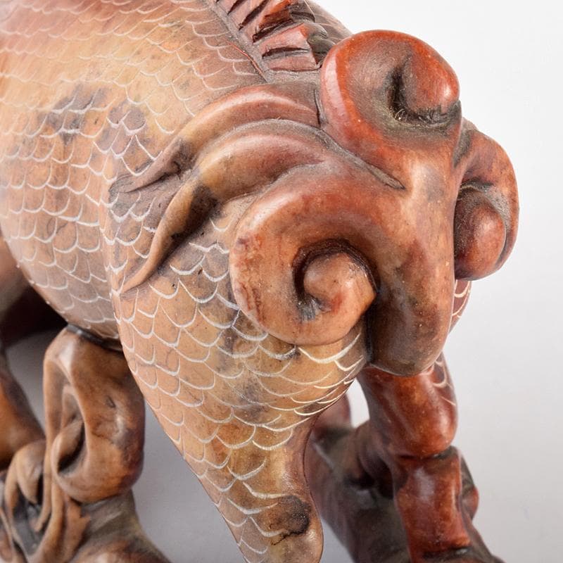 中国　玉石寿山石彫刻　神獣　置物　C　R5125