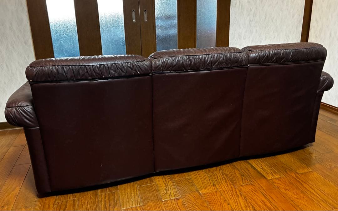 【たのメル便　送料込み】ダークブラウン 3人掛けソファ