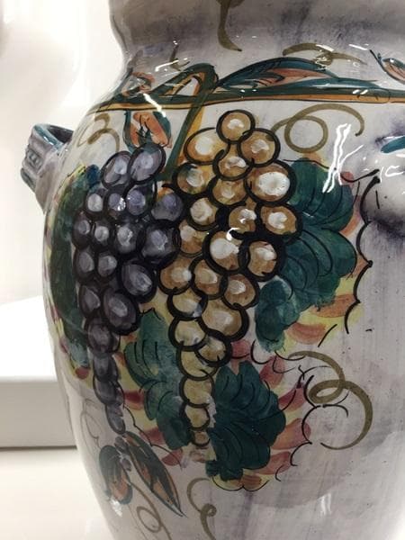 Ｙ USED ビンテージ 花瓶 オブジェ 傘立て 果実柄 ハンドメイド イタリア