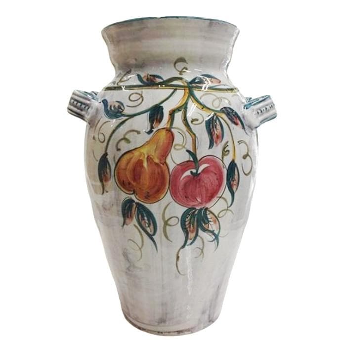 Ｙ USED ビンテージ 花瓶 オブジェ 傘立て 果実柄 ハンドメイド イタリア