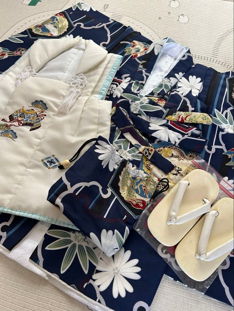 子供用刺繍着物セット 七五三 男の子　被布セット