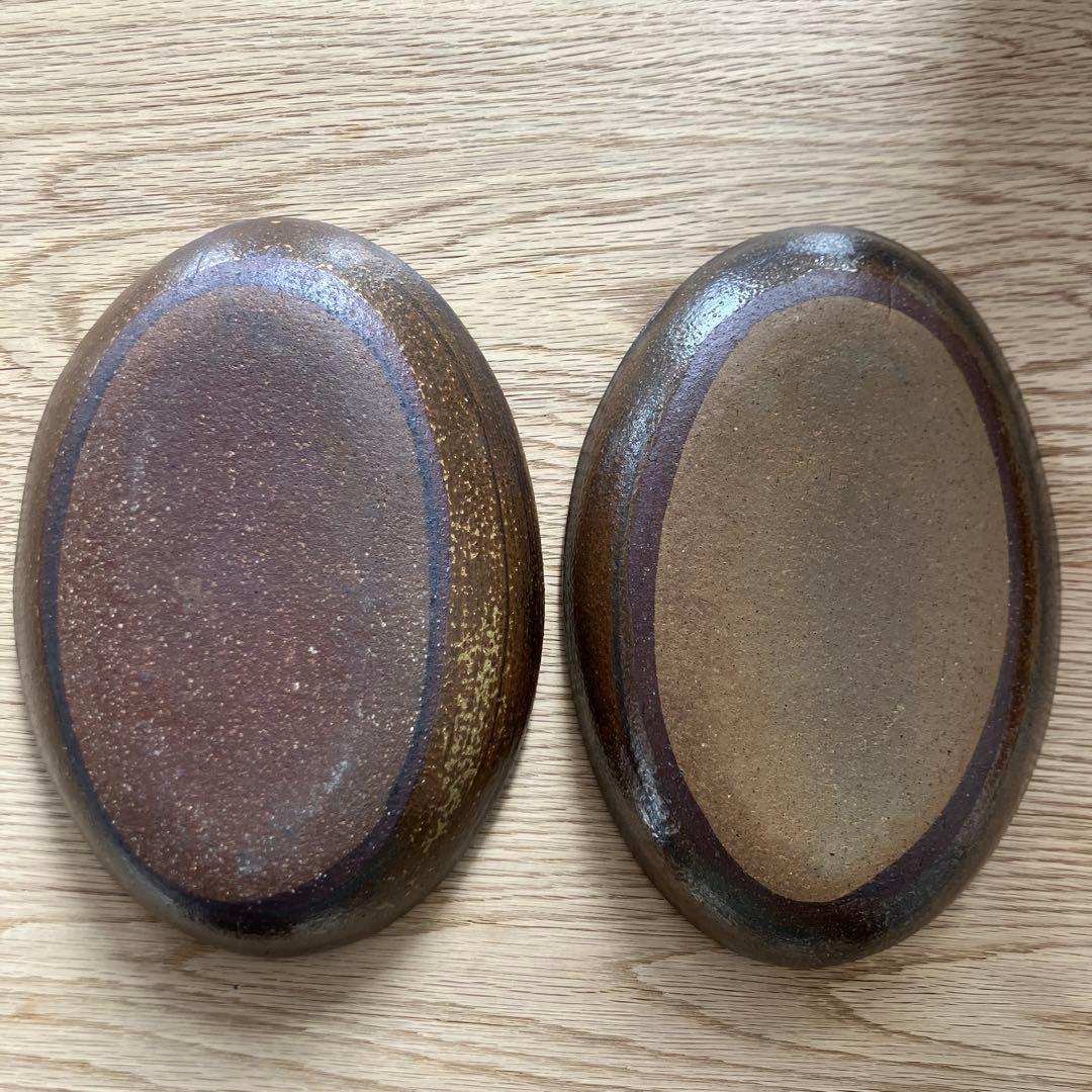 民藝 スリップウェア 楕円形 オーバル 皿2枚セット 手仕事 - メルカリ