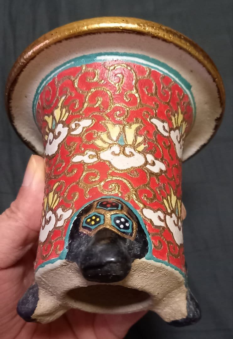 ☆錦鉢☆万年青鉢☆赤唐草宝珠☆布施覚作品