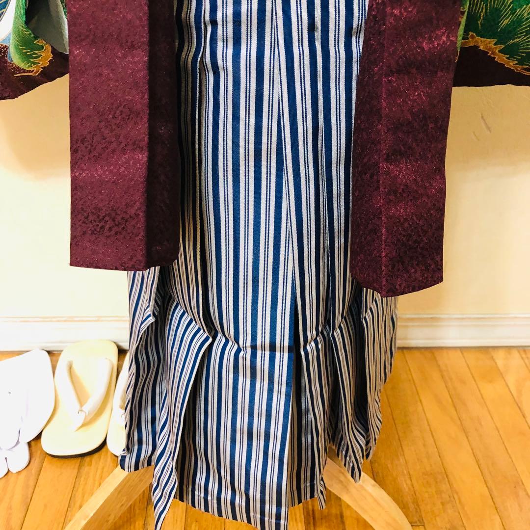 七五三 五歳‼️豪華紫系に鷹金彩煌びやか❤️完全フルセット‼️家から揃える無し 銘品‼️