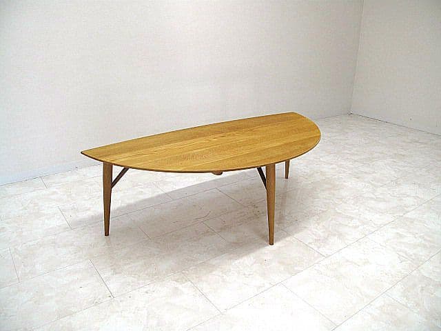 美品　日進木工「WHITE WOOD Leaf」 リビングテーブル　約15.7万