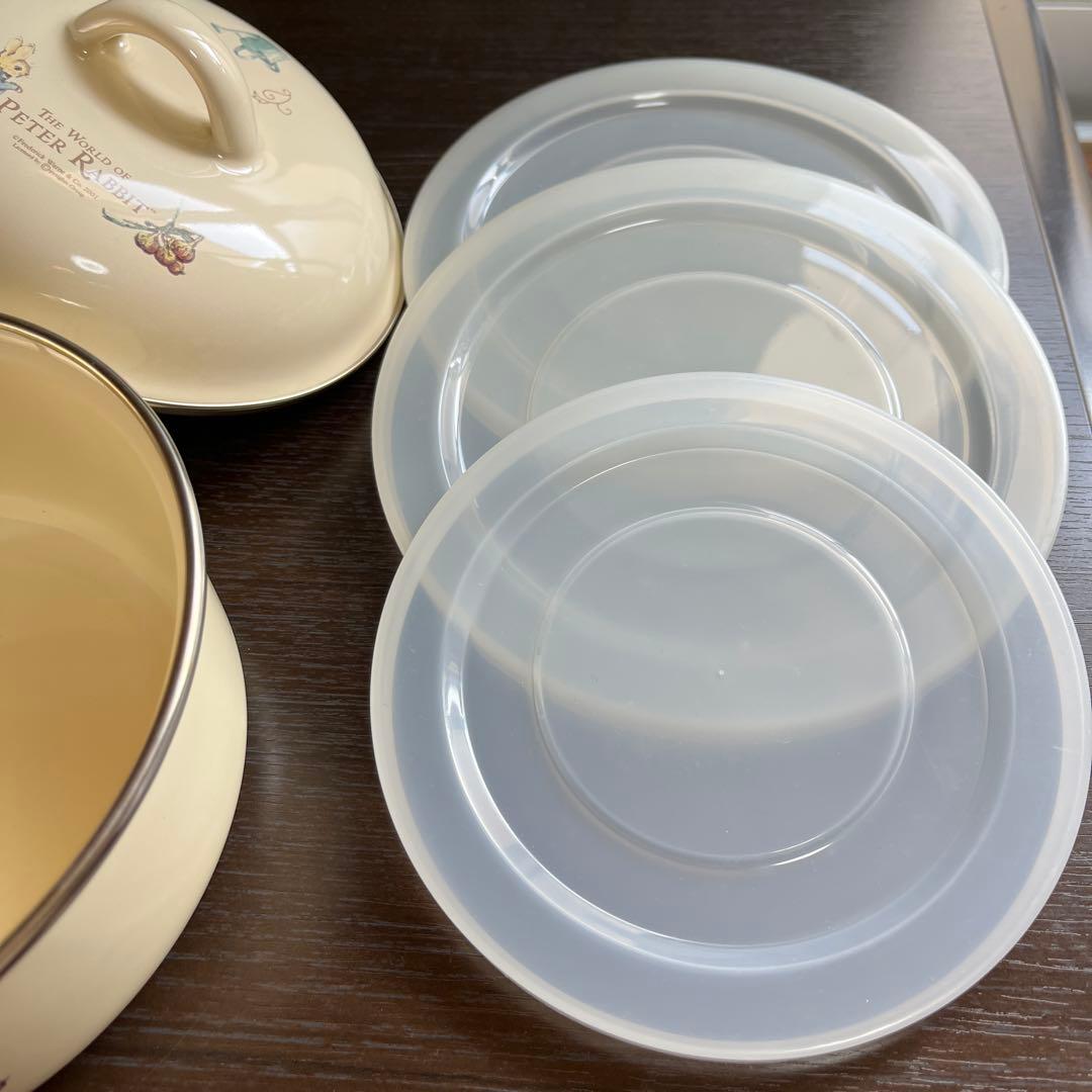 ピーターラビット ホーロー鍋 ストックパン&ボウル 保存容器 3点セット