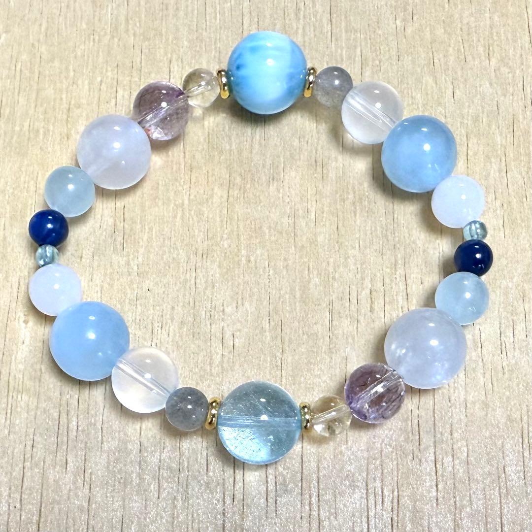 天然石（ラリマー、ブルートパーズ、ムーンストーン、スーパーセブン等）ブレスレット
