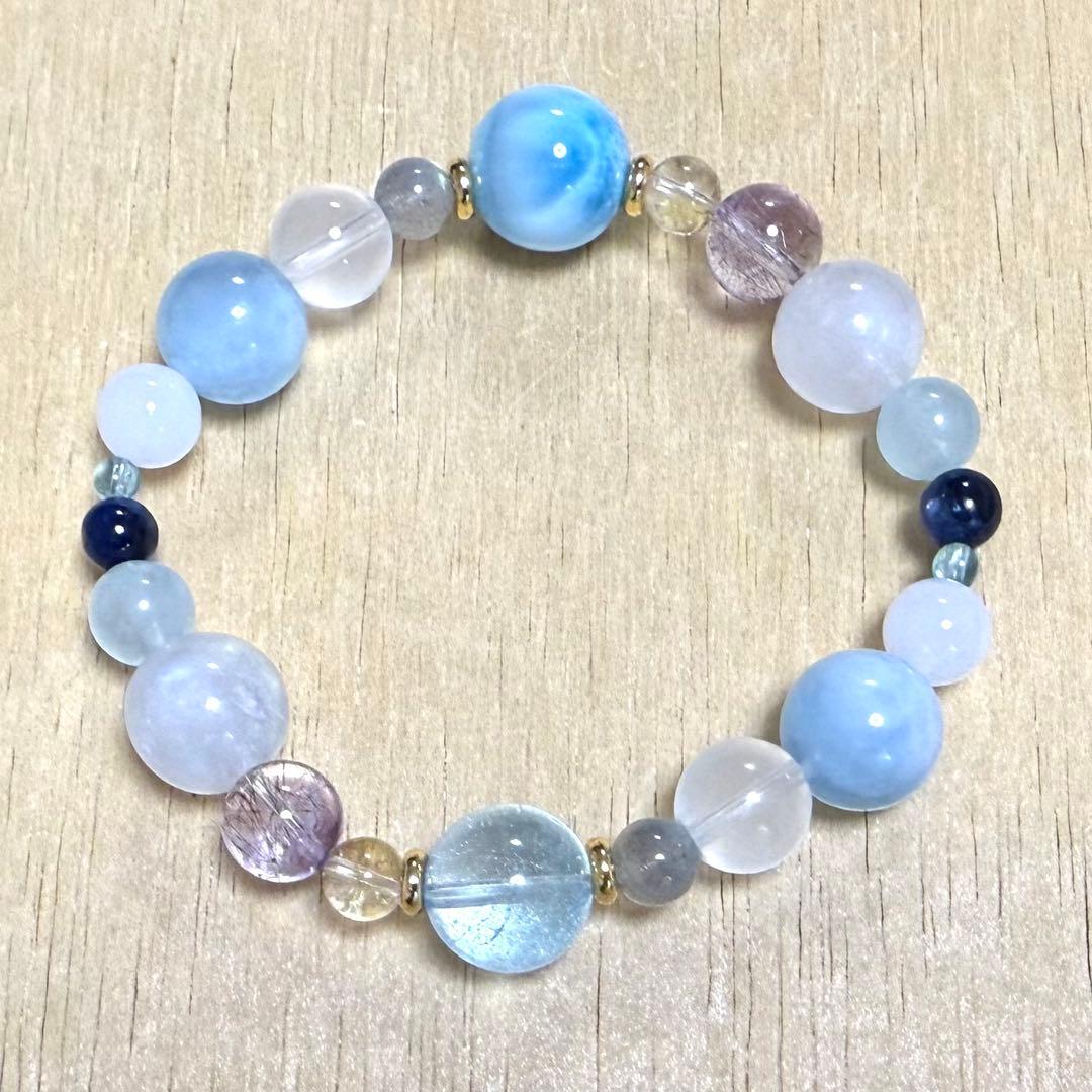 天然石（ラリマー、ブルートパーズ、ムーンストーン、スーパーセブン等）ブレスレット