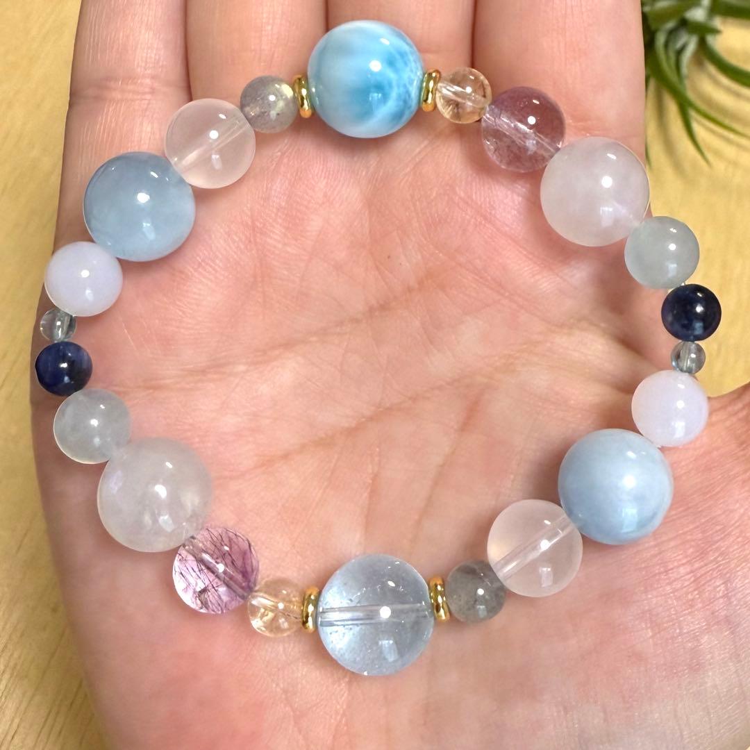 天然石（ラリマー、ブルートパーズ、ムーンストーン、スーパーセブン等）ブレスレット
