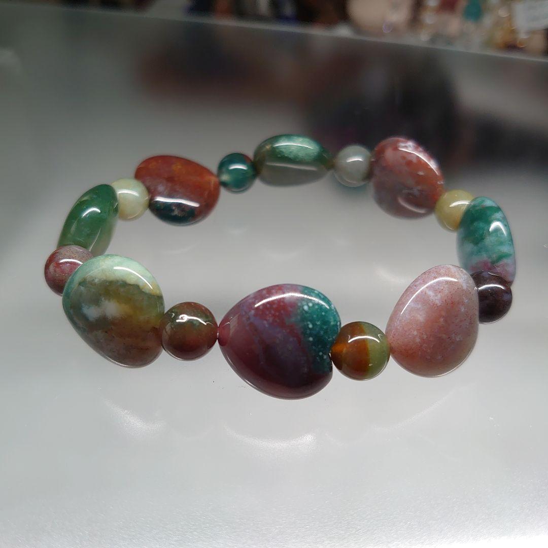 【mico様オーダー】モスアゲートブレス&レッドルチルブレス