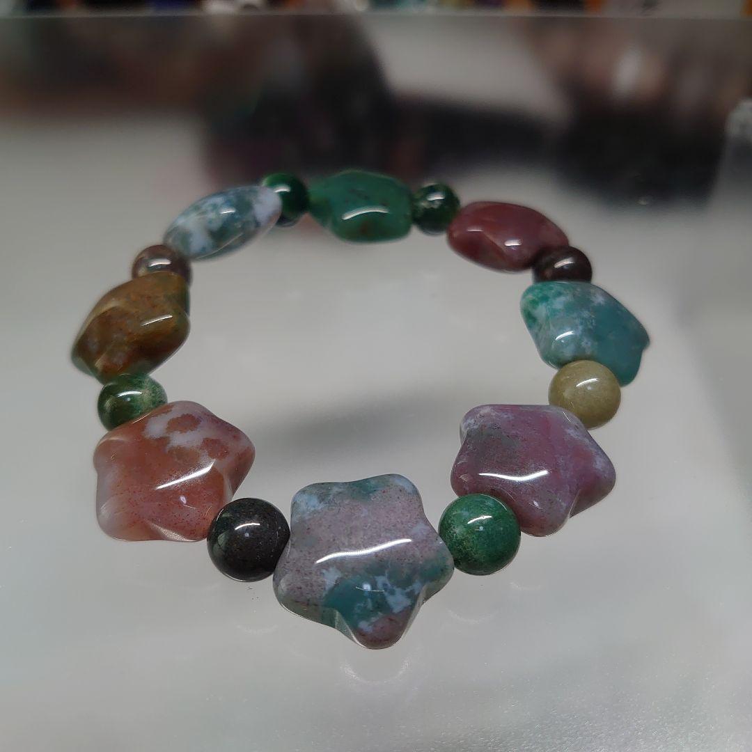 【mico様オーダー】モスアゲートブレス&レッドルチルブレス