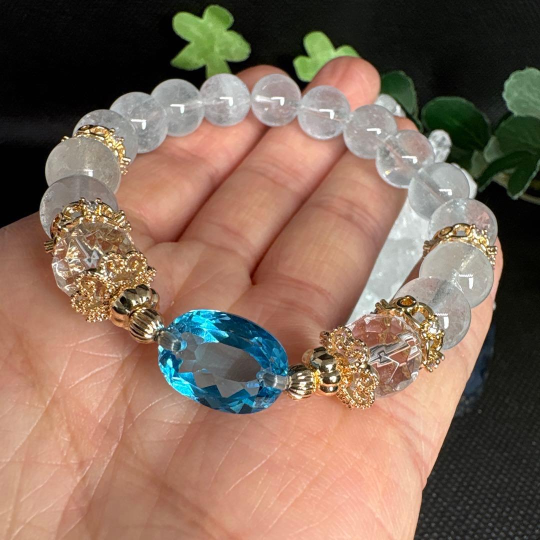 ＊みーにゃん様お取置き3/1＊【高品質】トパーズ　宝石カット　ブレスレット