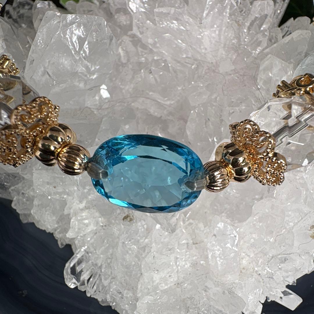 ＊みーにゃん様お取置き3/1＊【高品質】トパーズ　宝石カット　ブレスレット