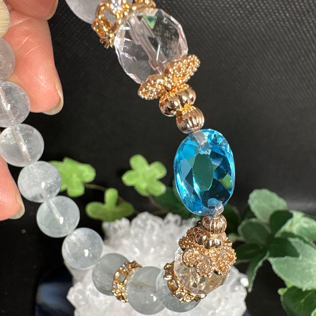 ＊みーにゃん様お取置き3/1＊【高品質】トパーズ　宝石カット　ブレスレット