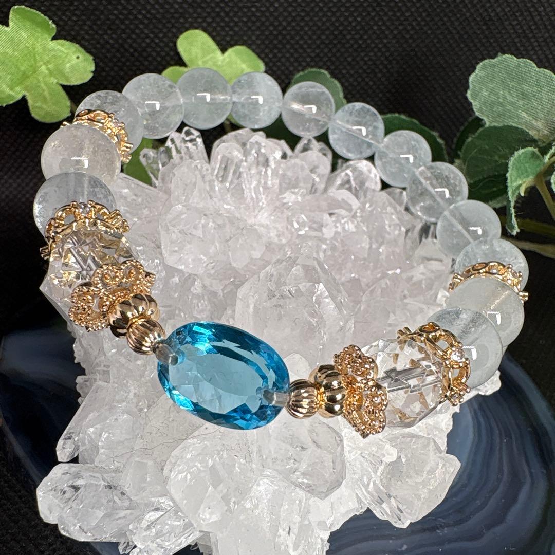 ＊みーにゃん様お取置き3/1＊【高品質】トパーズ　宝石カット　ブレスレット