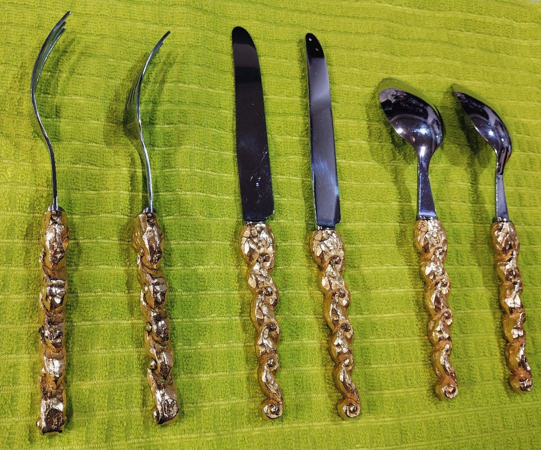 アンティーク 金メッキ カトラリーセット 6点