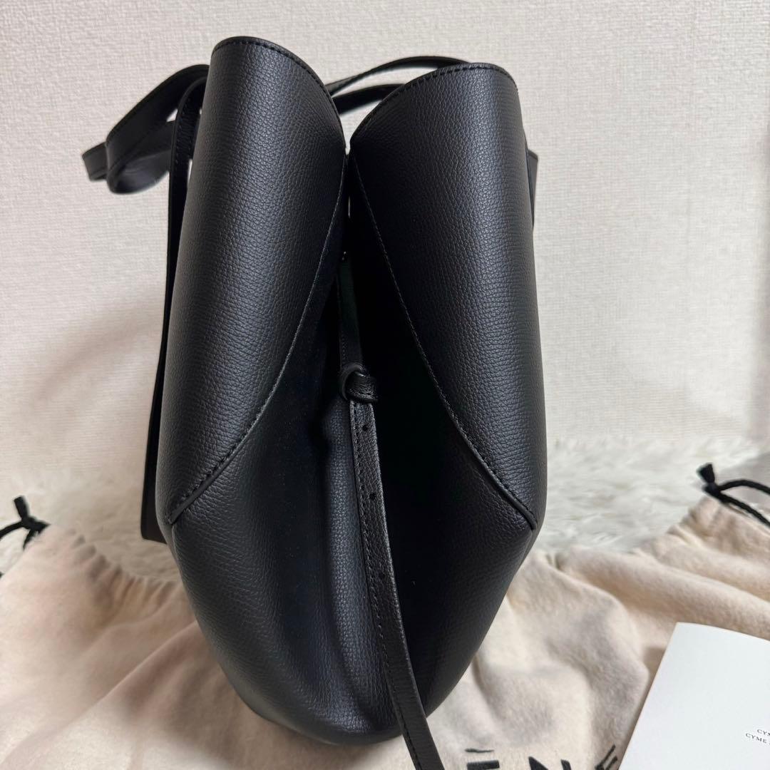 未使用級✨POLENE トートバッグ CYME シム レザー ブラック - メルカリ
