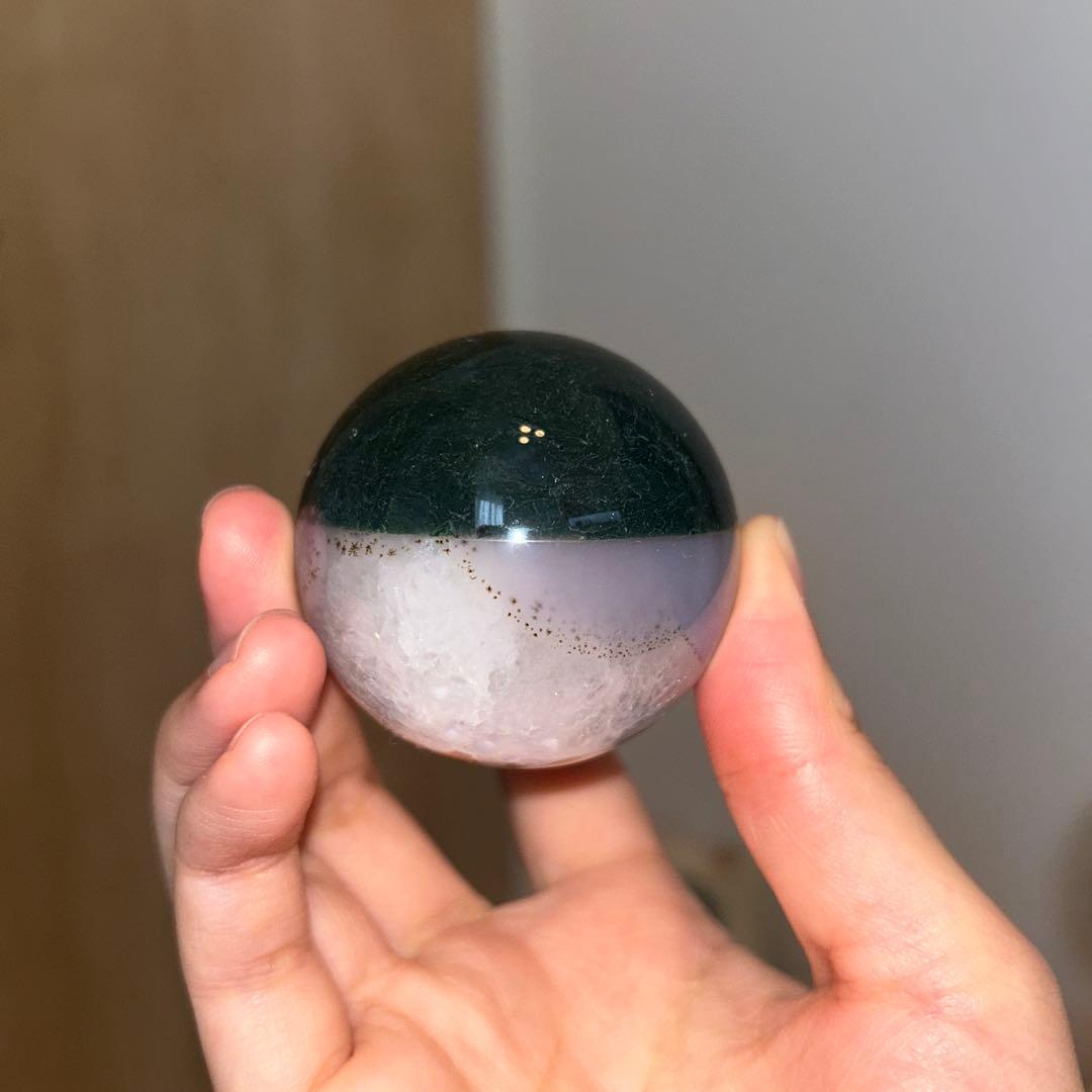 シュガー モスアゲート 瑪瑙 スフィア 49.9ミリ