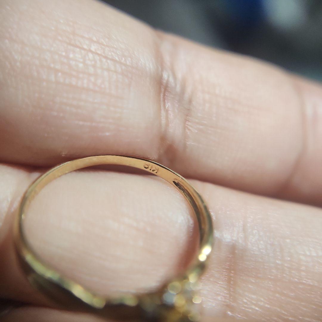 天然パライバトルマリン ダイヤモンド K18 リング