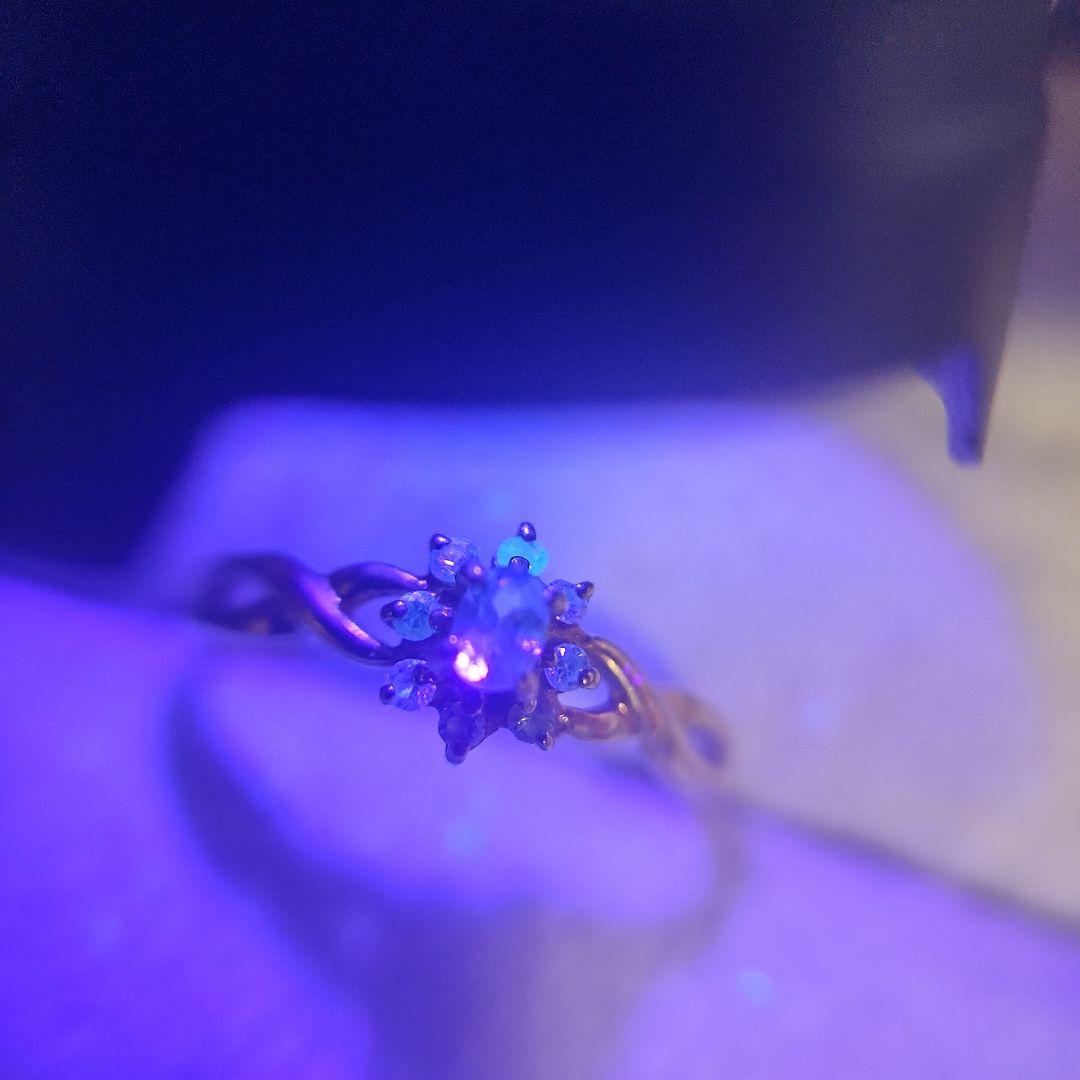 天然パライバトルマリン ダイヤモンド K18 リング