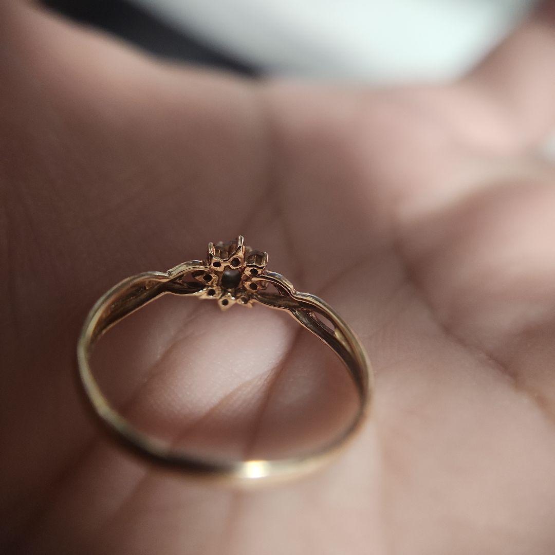 天然パライバトルマリン ダイヤモンド K18 リング