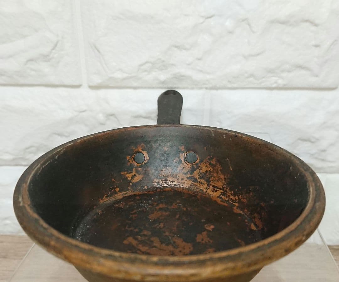 フランス製 西洋アンティーク 銅製 片手鍋 フライパン コッパー