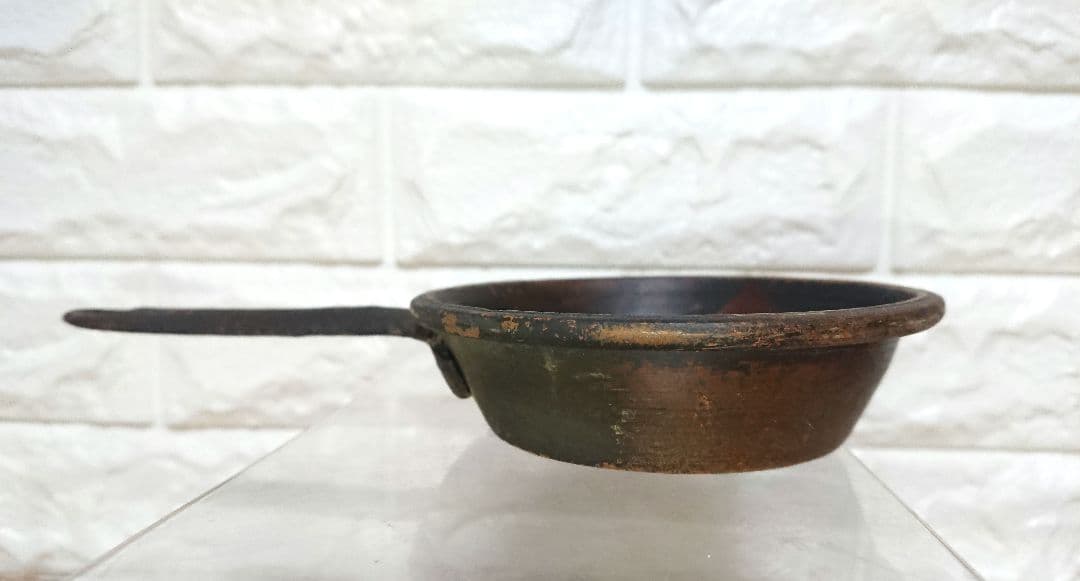フランス製 西洋アンティーク 銅製 片手鍋 フライパン コッパー