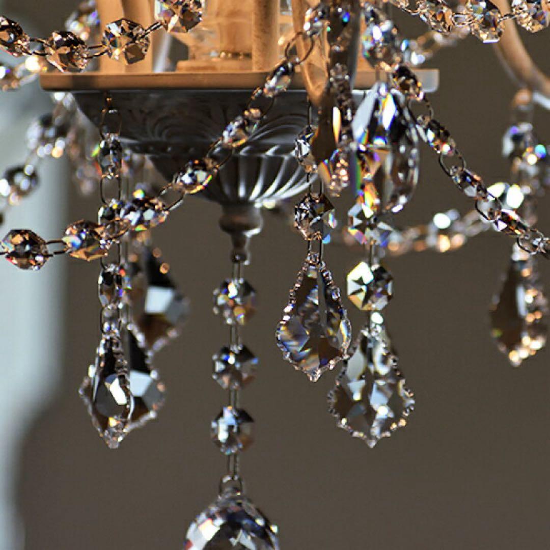 ホワイト 6灯 シャンデリア LED対応