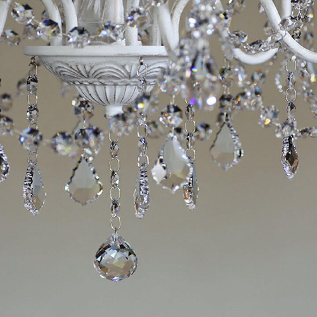 ホワイト 6灯 シャンデリア LED対応