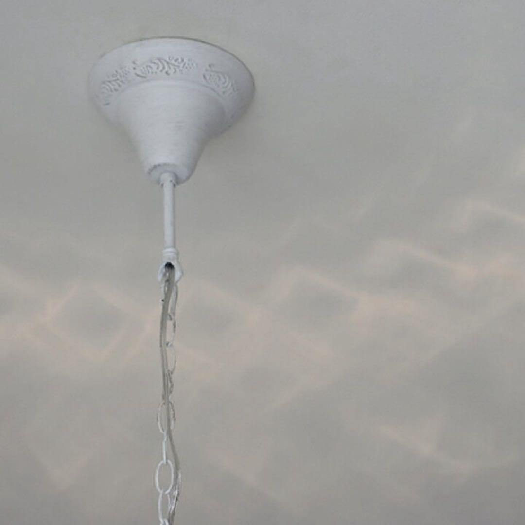 ホワイト 6灯 シャンデリア LED対応